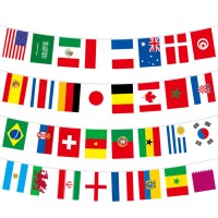 Puryouny Soccer Cup Decorative Flags String – Celebrate Sports Events with Vibrant Hanging Decor